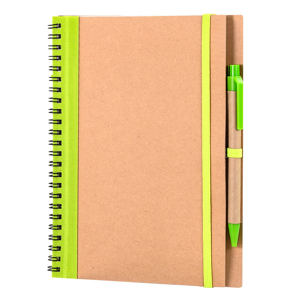 Cahier A5 en carton personnalisé Recikla Vert clair